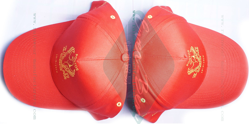 Red custom printed hats supplier